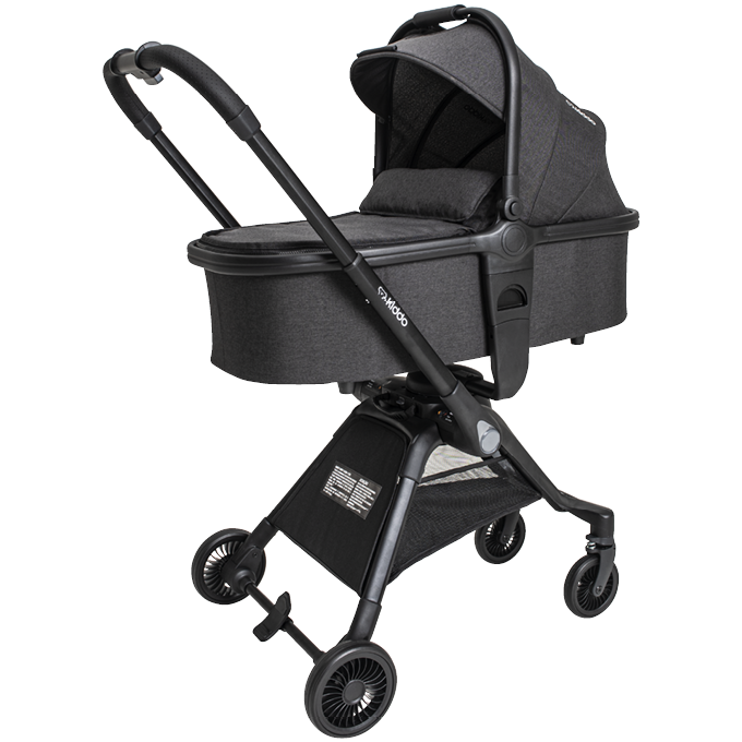 Carrinho de Bebê com Moisés Kiddo Savvy 360° Preto