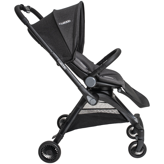 Carrinho de Bebê Kiddo Savvy 360° + Moisés + Bebê Conforto Yuba + Base Preto