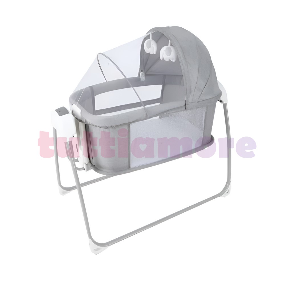 BABY OPEN BOX - Berço para Bebê Techno Automático c/ Bluetooth Cinza Escuro - Mastela