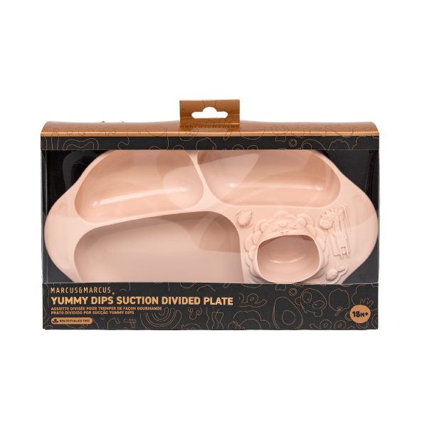 Prato de Silicone com Divisórias e Sucção Coral Marcus & Marcus