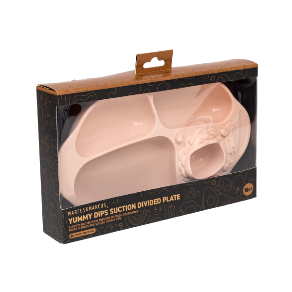 Prato de Silicone com Divisórias e Sucção Coral Marcus & Marcus