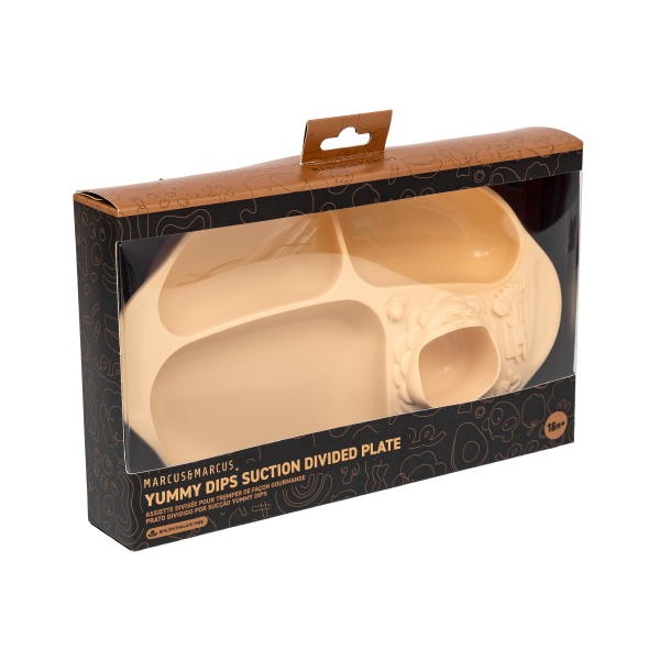 Prato de Silicone com Divisórias e Sucção Amarelo Manteiga Marcus & Marcus