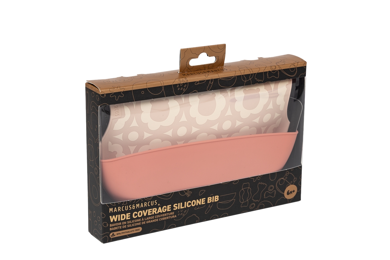 Babador de Silicone Grande Cobertura Total Coral - Marcus & Marcus