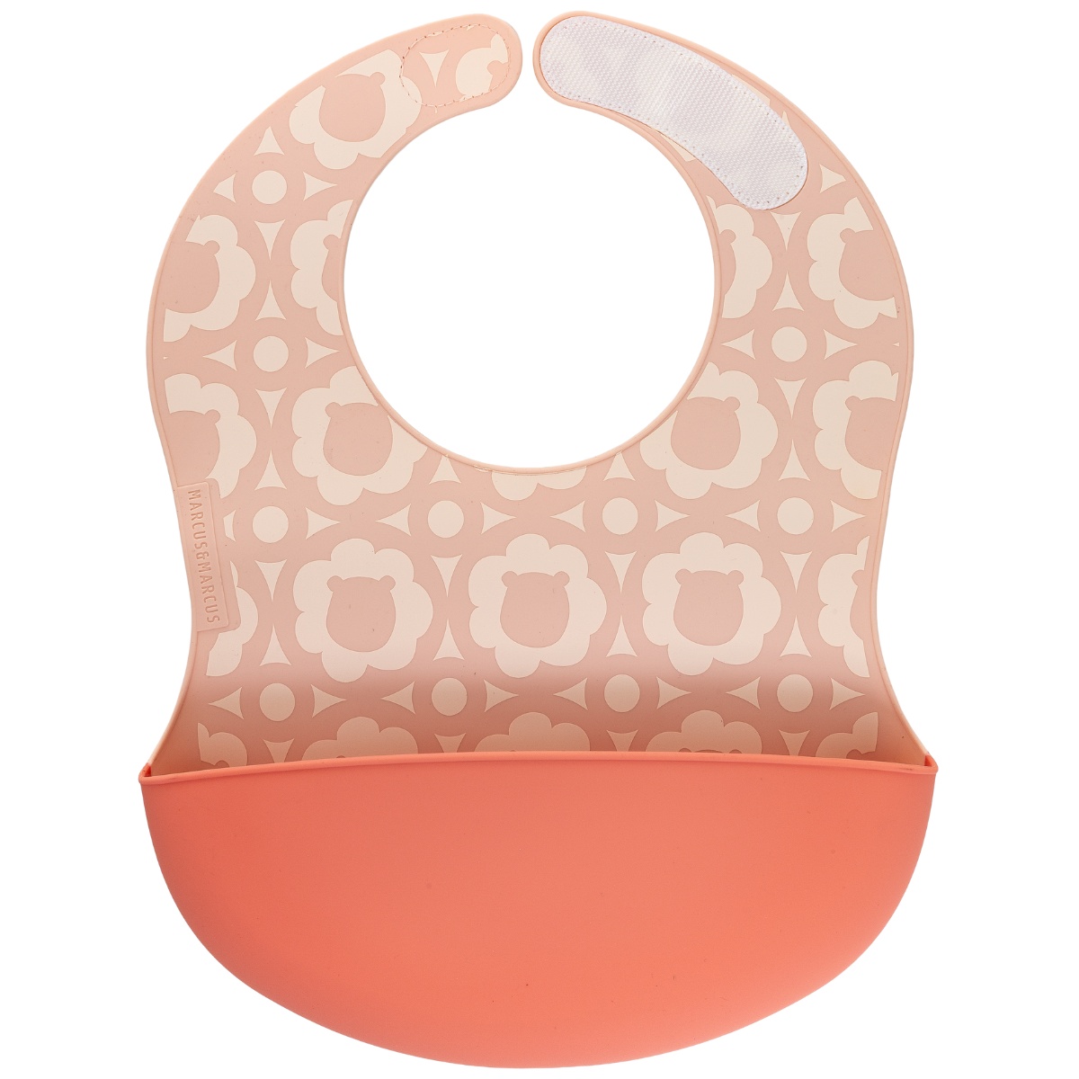 Babador de Silicone Grande Cobertura Total Coral - Marcus & Marcus