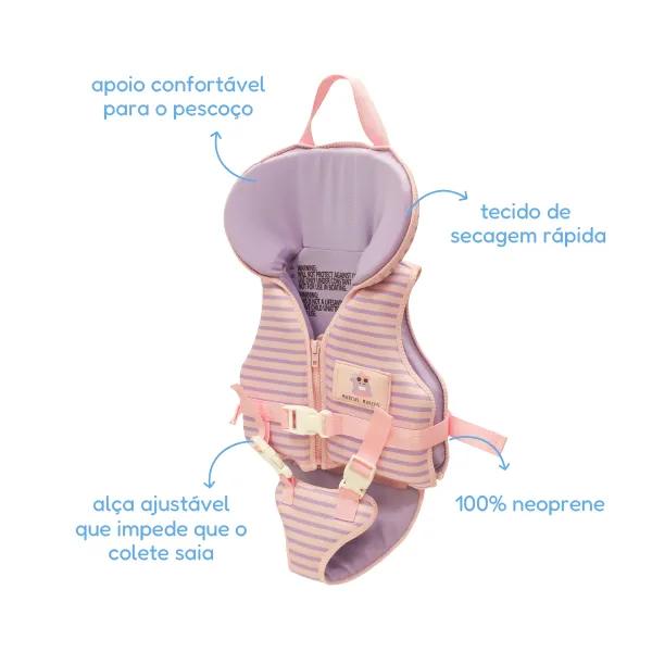 Colete Flutuador Infantil com Apoio para Pescoço Baleia Willo - Marcus & Marcus