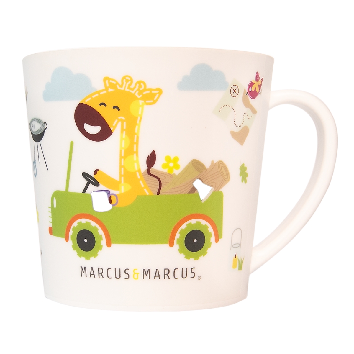 Kit Alimentação Infantil Ecológico 5 Peças Marcus & Marcus (Prato, Tigela, Caneca, Colher e Garfo) Multicolorido