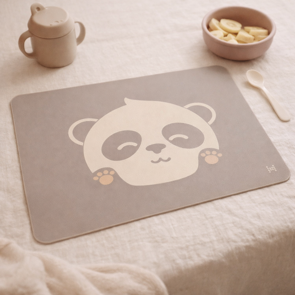 Jogo Americano em Silicone Panda Cinza Claro - Marcus & Marcus