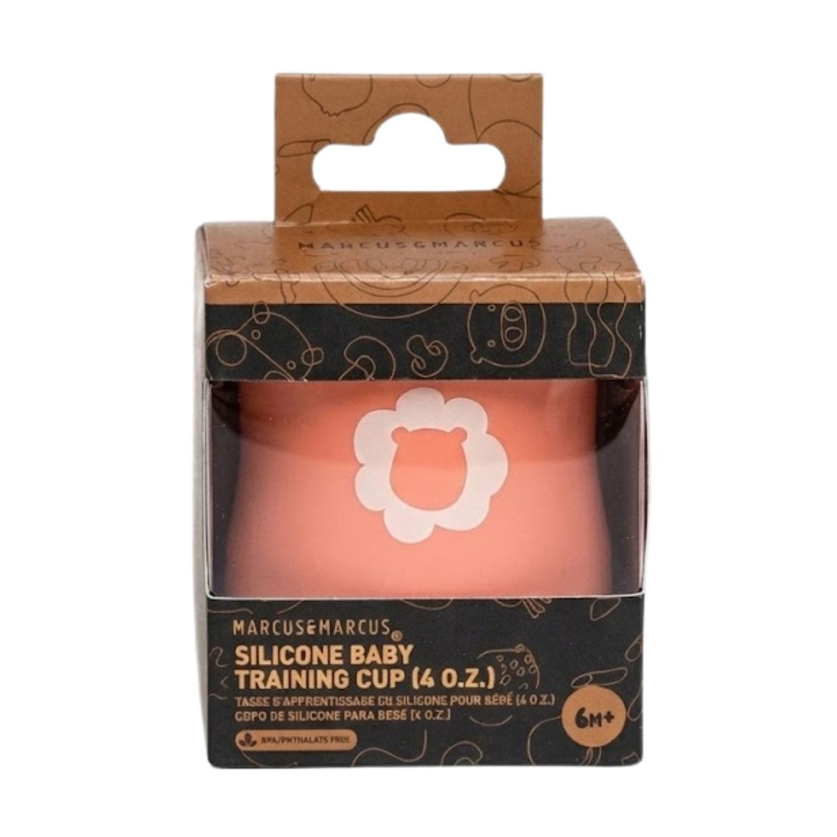 Copo Anatômico em Silicone 120ml Coral - Marcus & Marcus