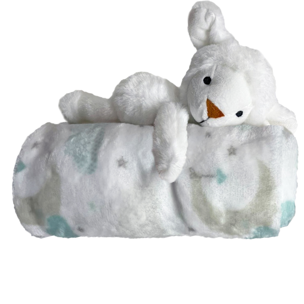Kit Manta e Pelúcia Laço Bebê Lua Verde e Ovelha - Laço Bebê