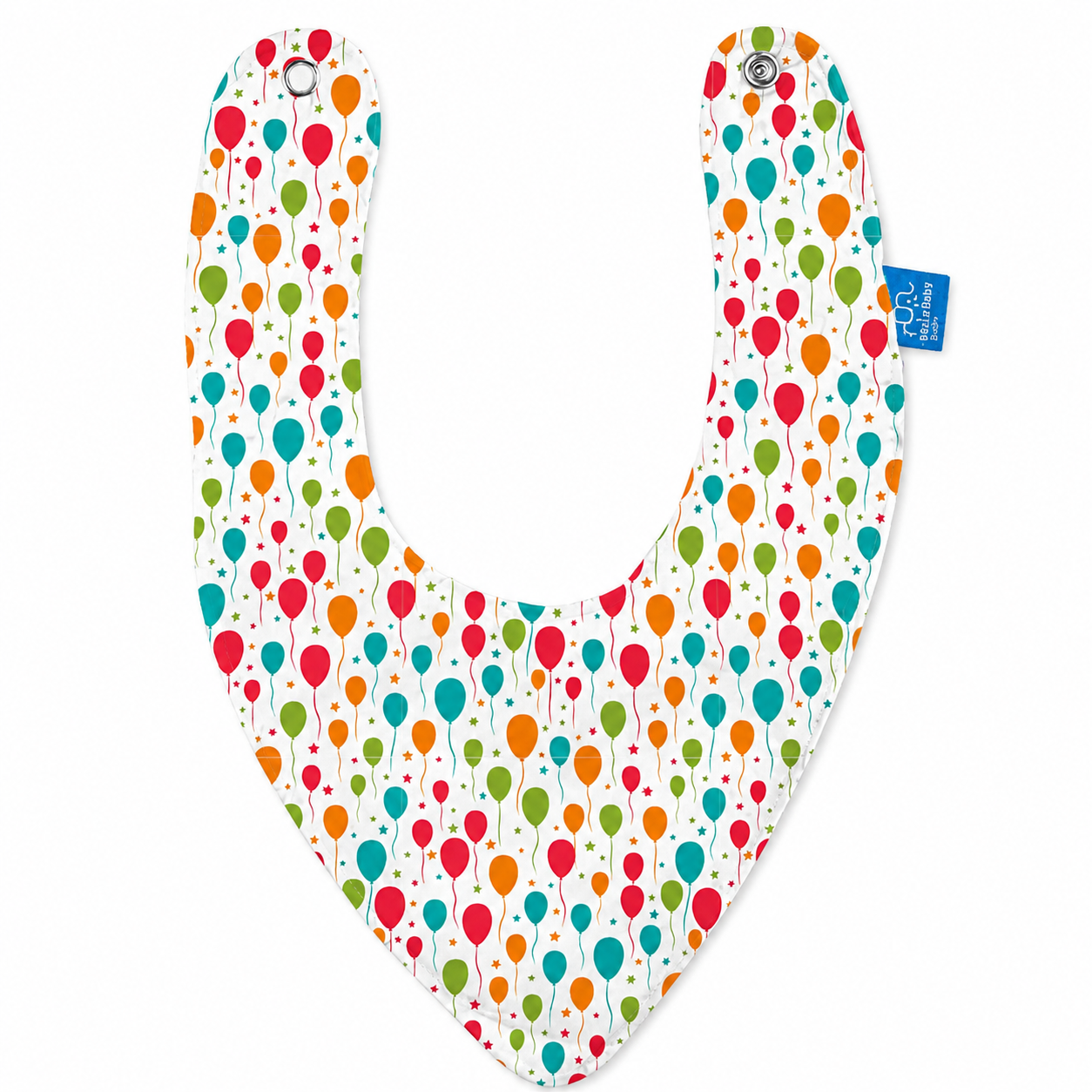 Babador Bandana Multikids Baby 100% Algodão – Balões 6+ Meses