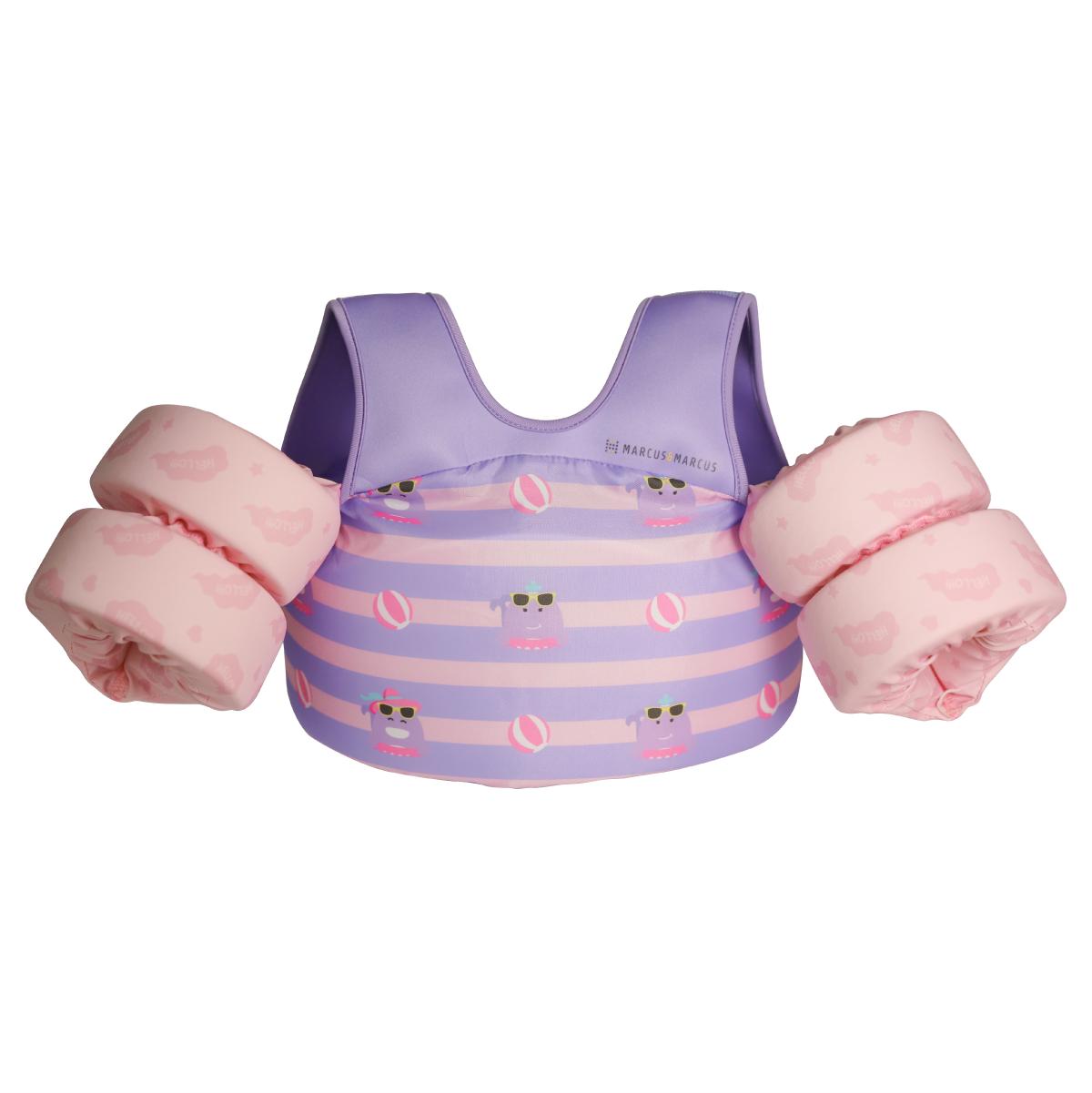Baby Open Box - Boia de Braço Infantil com Colete Baleia Willo Rosa - Marcus & Marcus