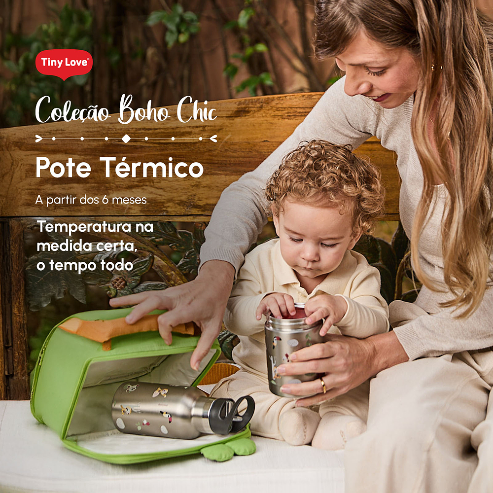 Pote Térmico Infantil Tiny Love Boho Chic 300ML em Inox