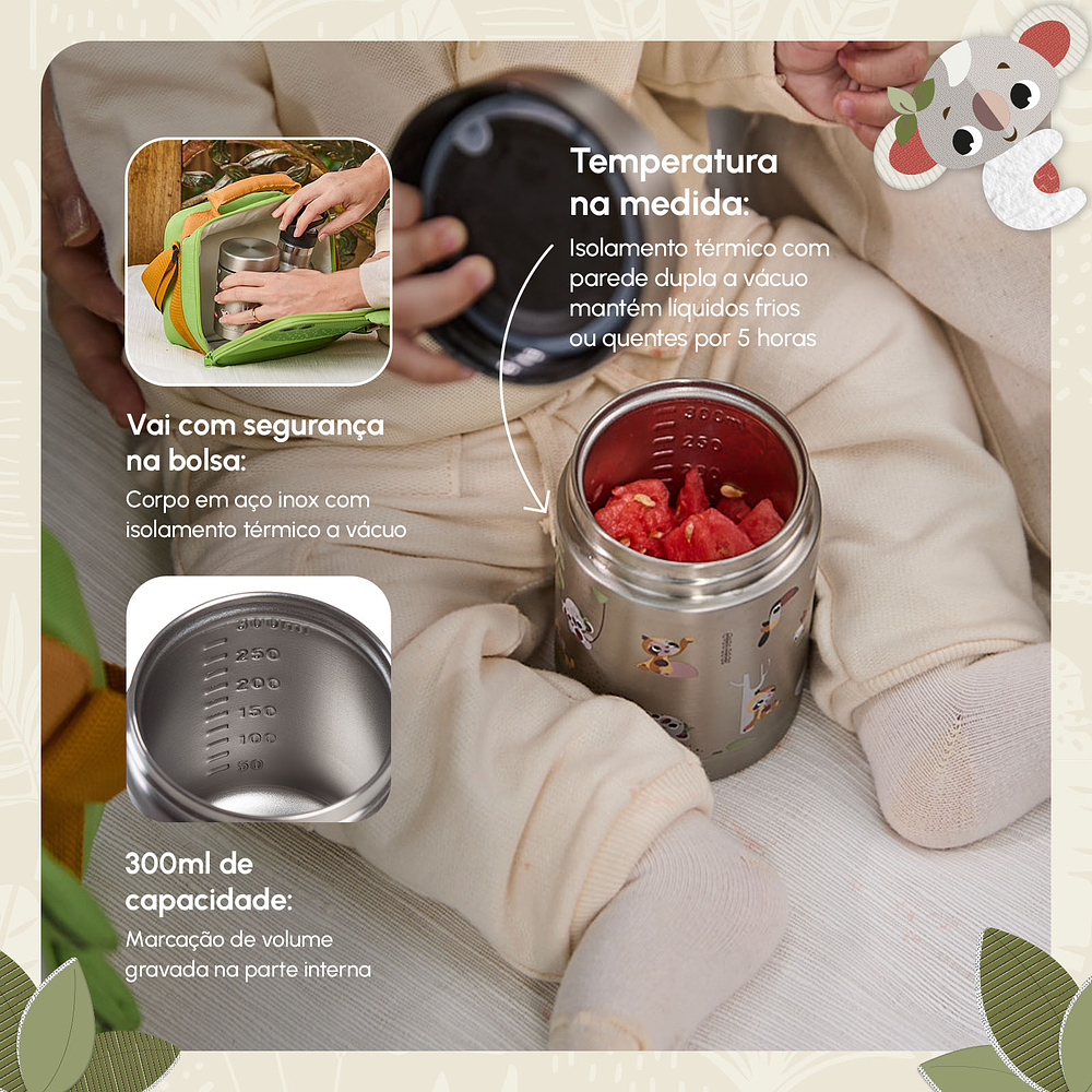 Pote Térmico Infantil Tiny Love Boho Chic 300ML em Inox