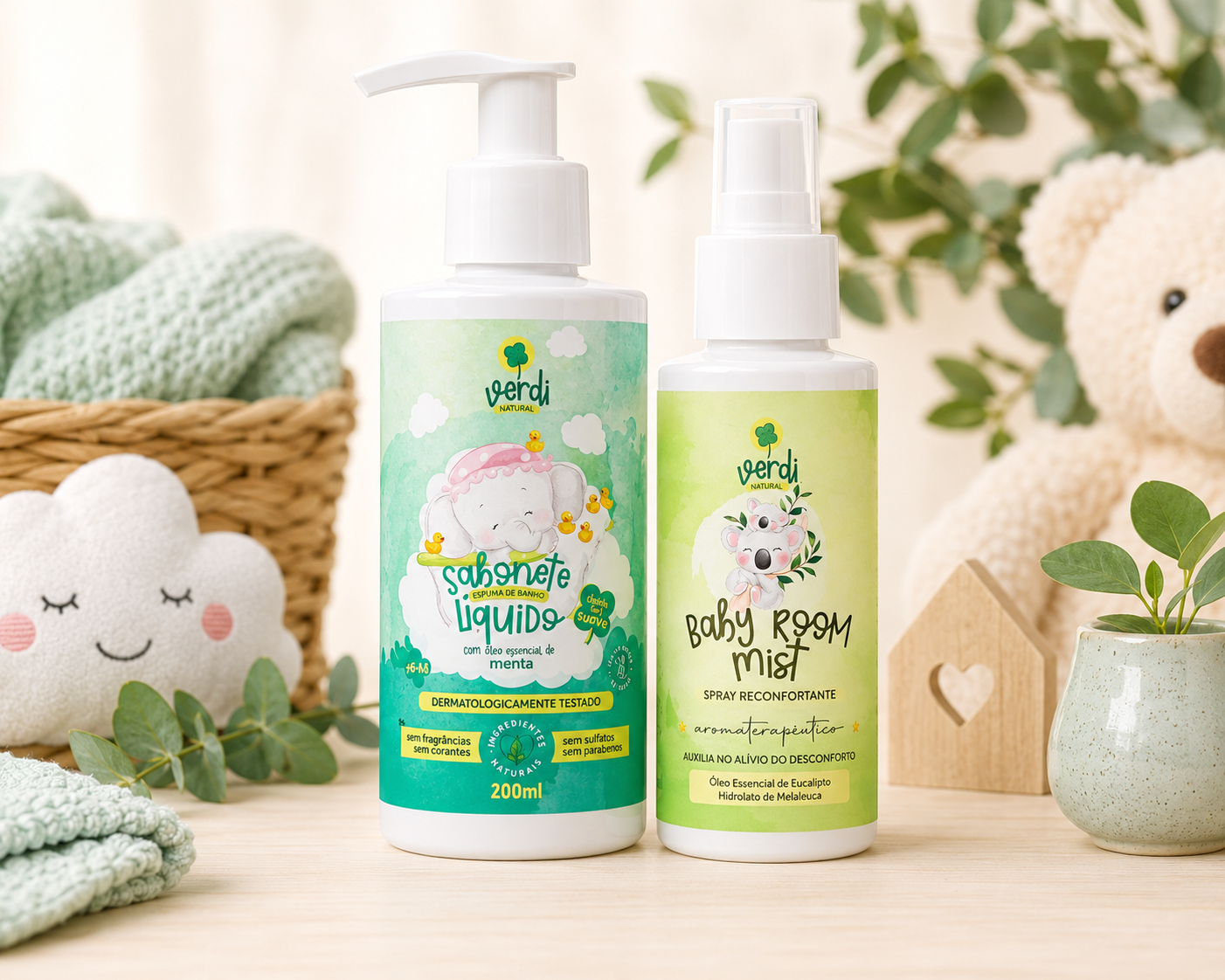 Kit Xô Gripe Infantil - Banho de Vapor e Spray Reconfortante Verdi Natural