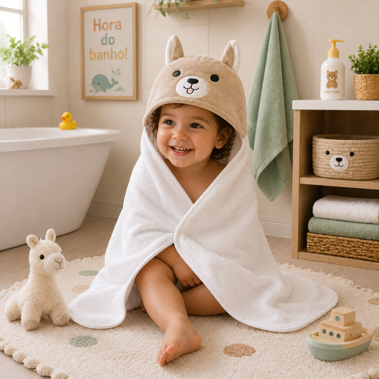 Toalha de Banho com Capuz Comfort Power Sec Cachorro Boo - Laço Bebê