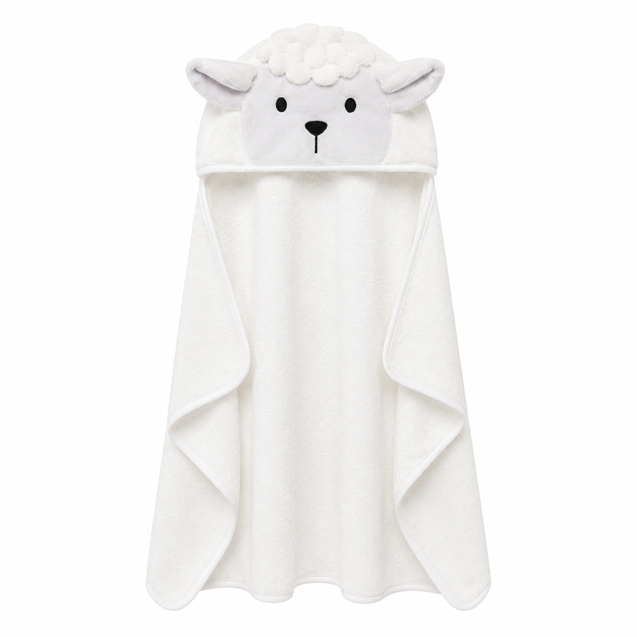 Toalha de Banho com Capuz Comfort Power Sec Ovelha Branco - Laço Bebê