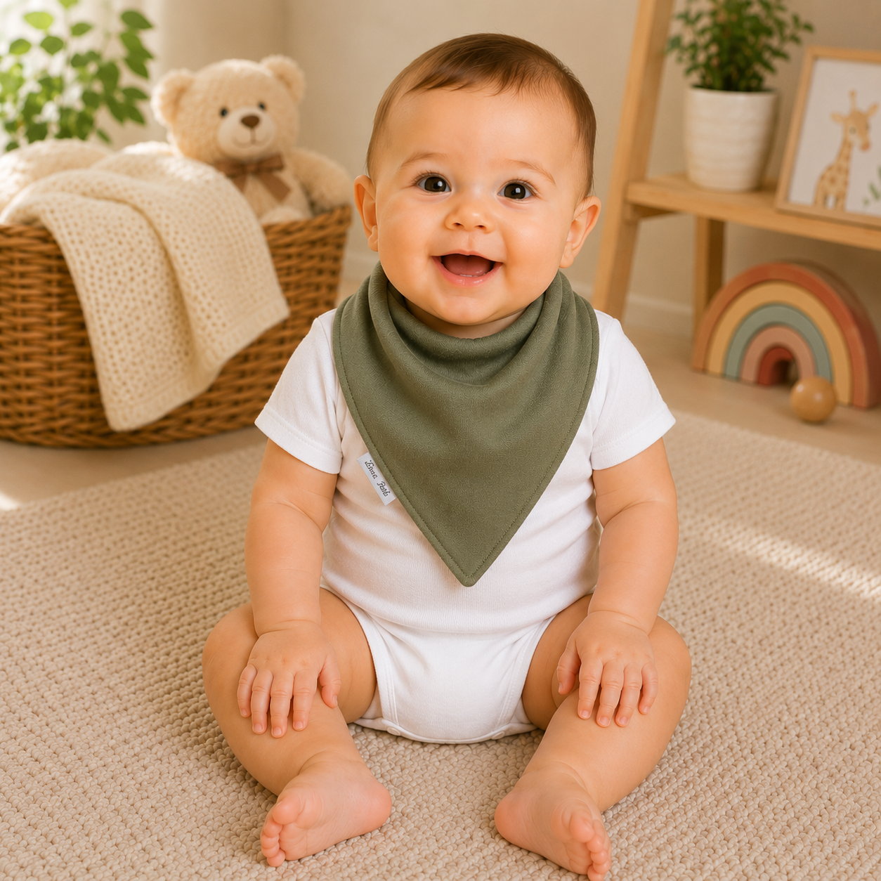 Babador Bandana Bamboo Laço Bebê - Verde