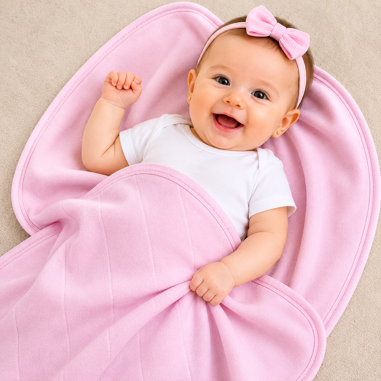 Manta Blanket Bebê 100% Algodão Laço Bebê - Rosa Bebê