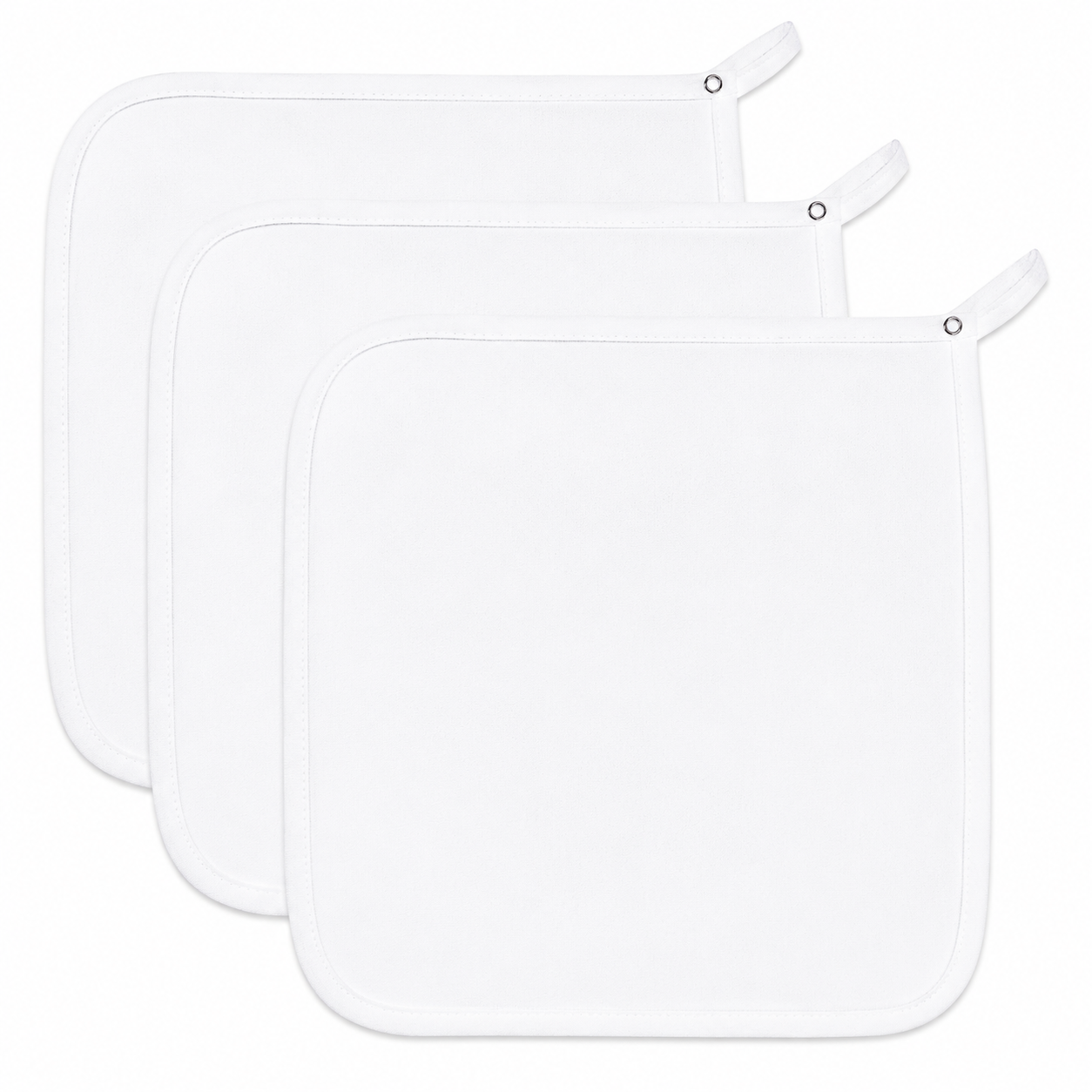 Kit Paninho de Boca Babita Bamboo Laço Bebê 3 Peças - Branco