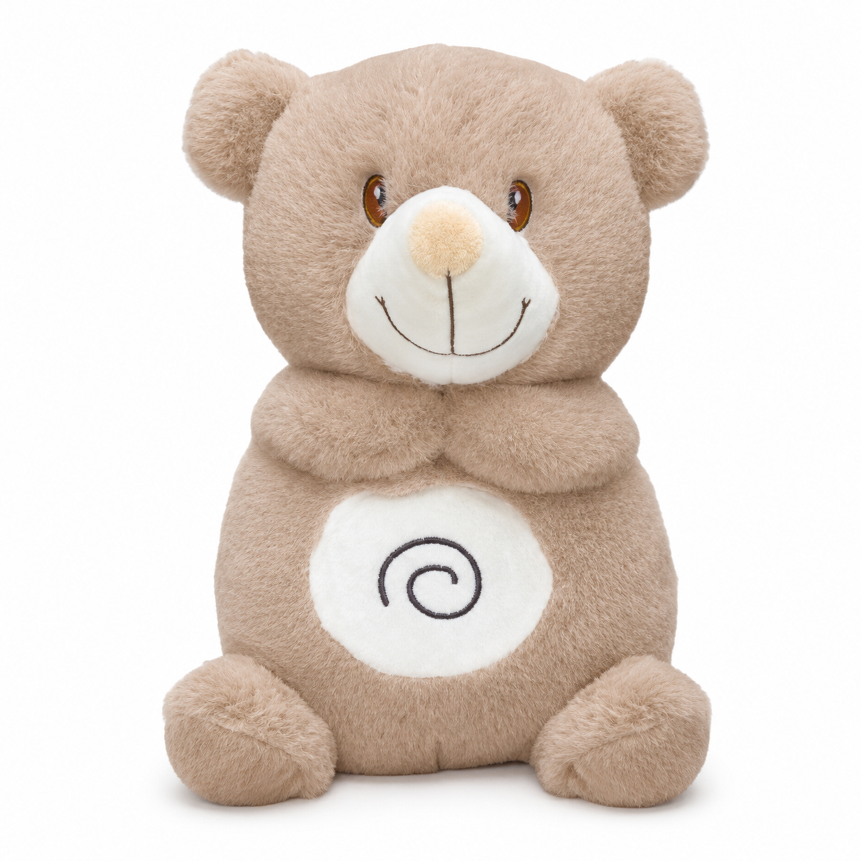 Minha Primeira Pelúcia Musical Laço Bebê com Luz e Respiração Urso Bege