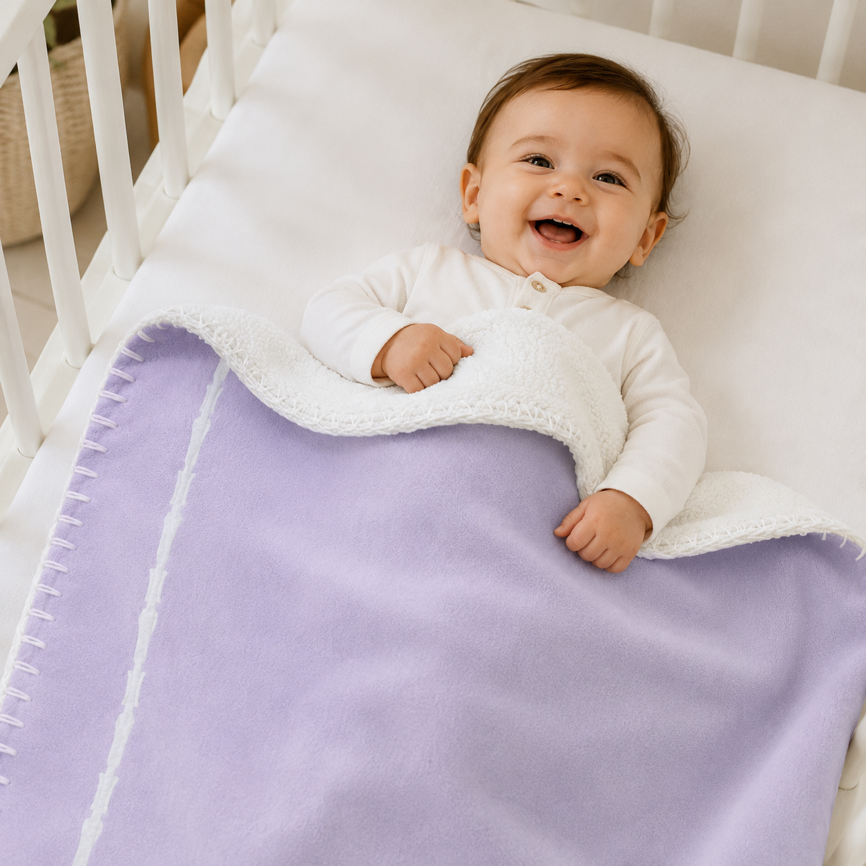 Manta para Bebê Velvet Moon Frame 0,90 x 1,10 Lilás Laço Bebê
