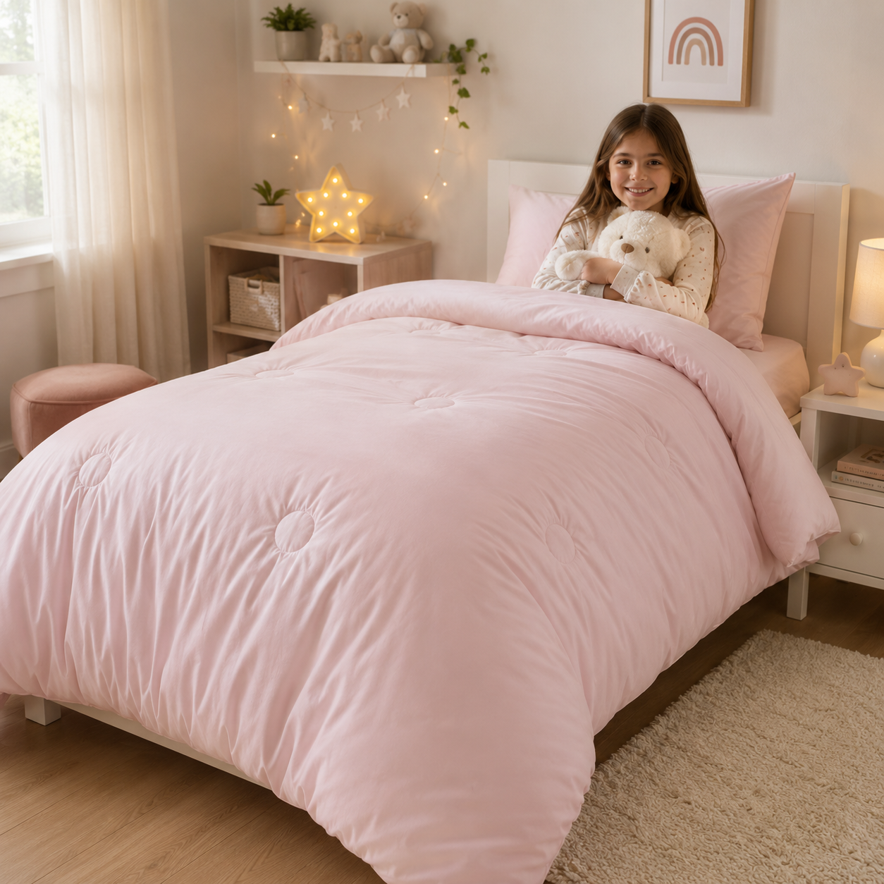 Edredom Solteiro Extra Macio Marshmallow 1,50 x 2,20 Rosa - Laço Bebê