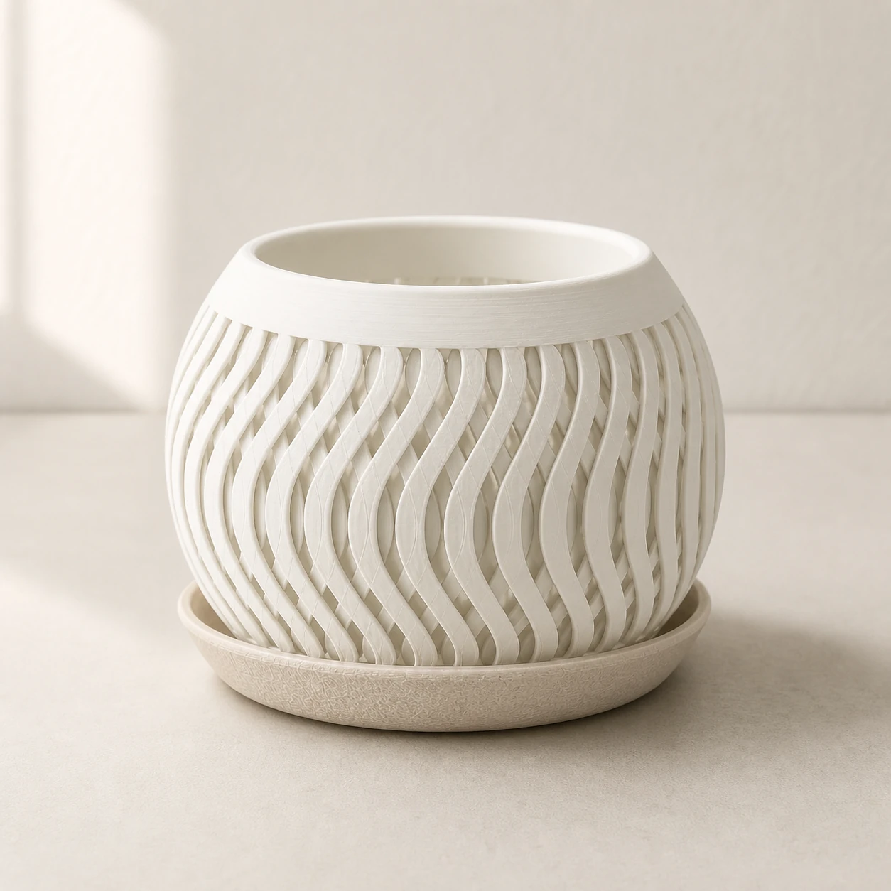 Vaso Ondulado Raffaella com Prato Coletor Criandê