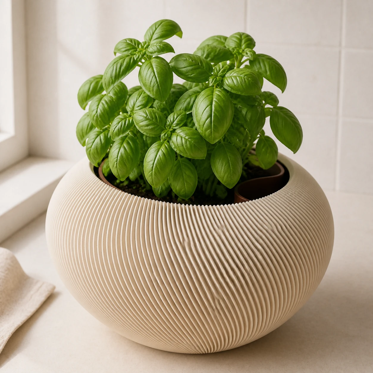 Vaso Decorativo Ovoide Ranhurado Grimalda Criandê