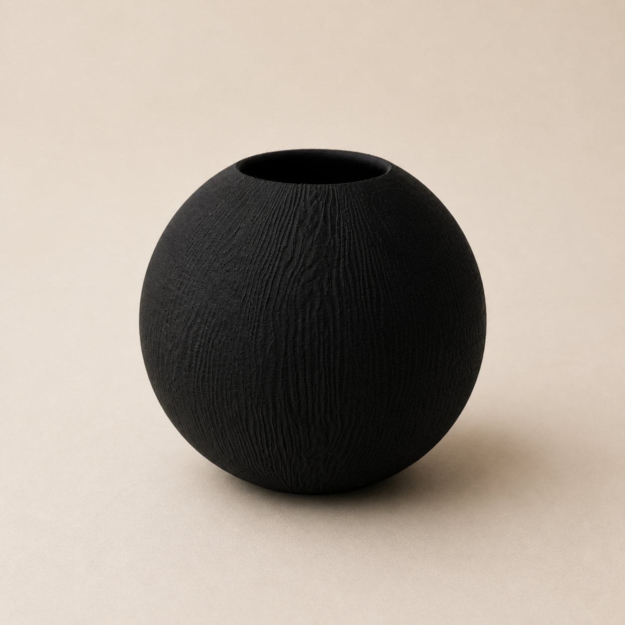 Vaso Esfera Efeito Madeira Criandê