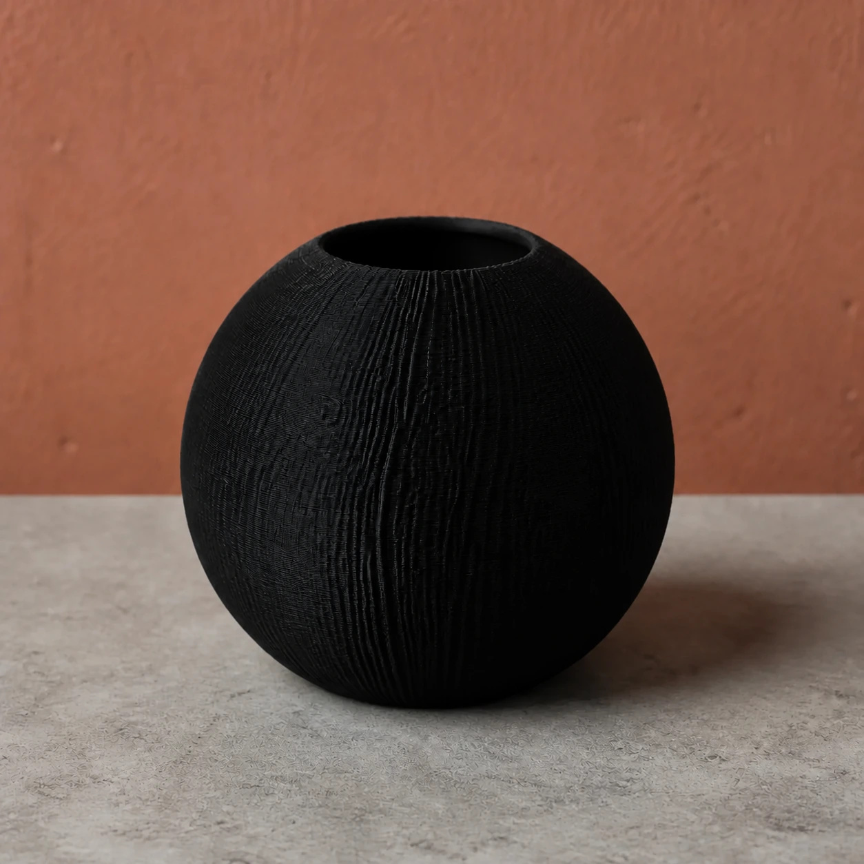 Vaso Esfera Efeito Madeira Criandê