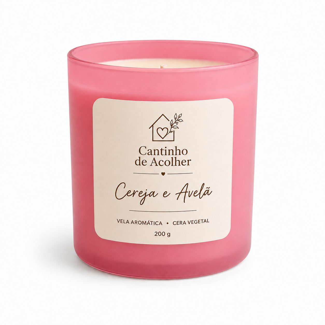 Vela Aromática Cereja & Avelã 200g Cantinho de Acolher - Criandê