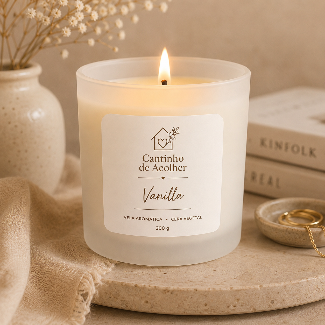 Vela Aromática Vanilla 200g Cantinho de Acolher - Criandê