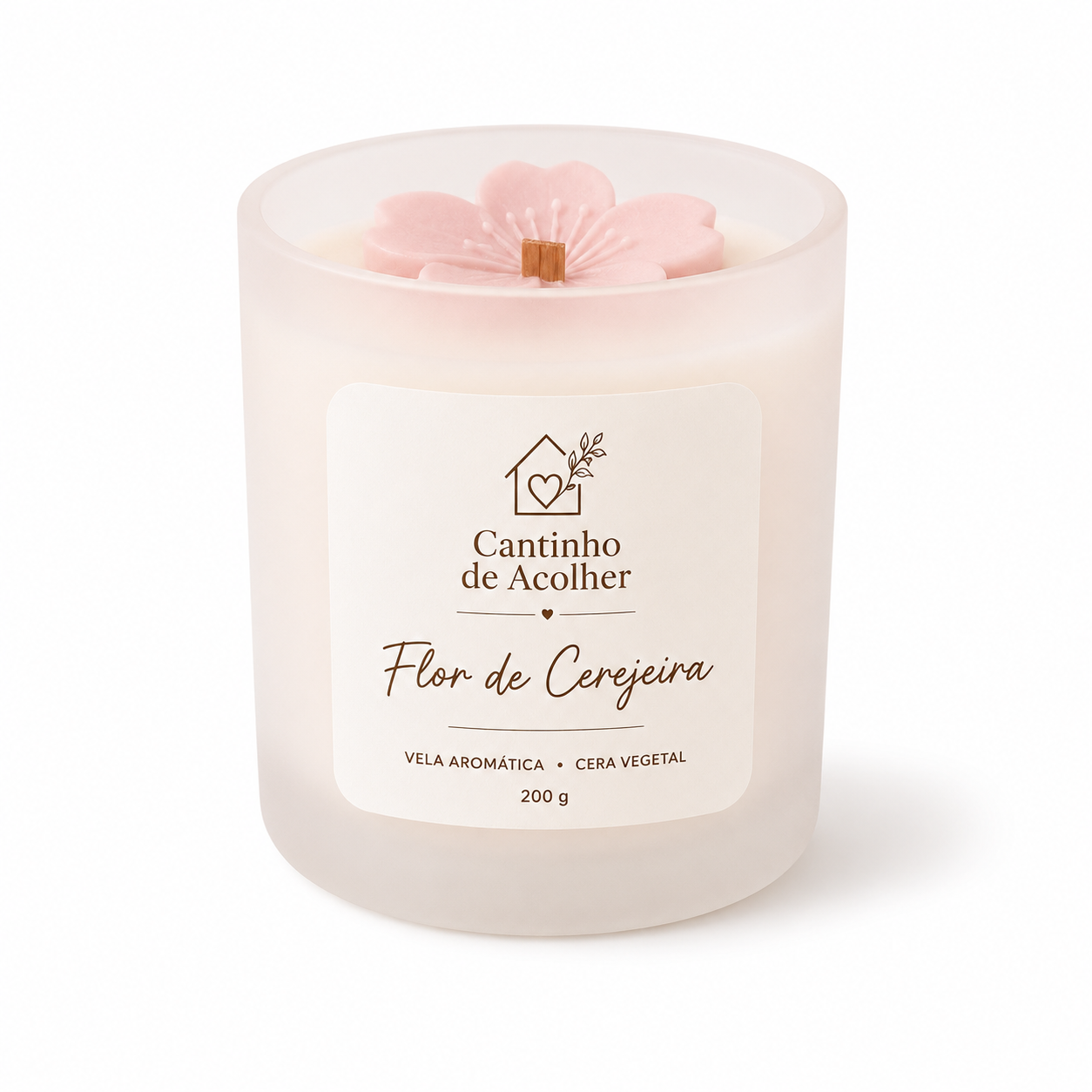 Vela Aromática Flor de Cerejeira 200g Cantinho de Acolher - Criandê