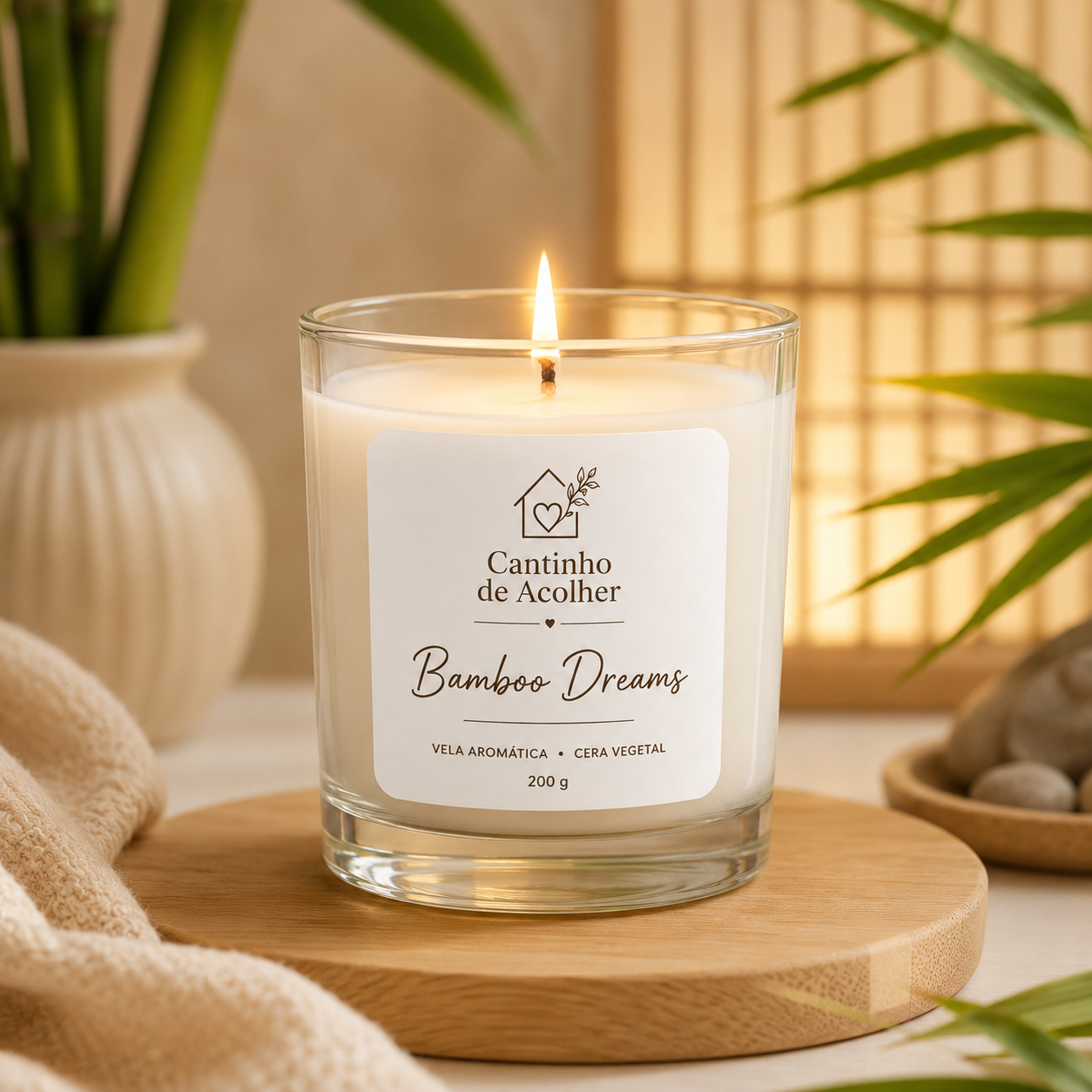 Vela Aromática Bamboo Dreams 200g Cantinho de Acolher - Criandê