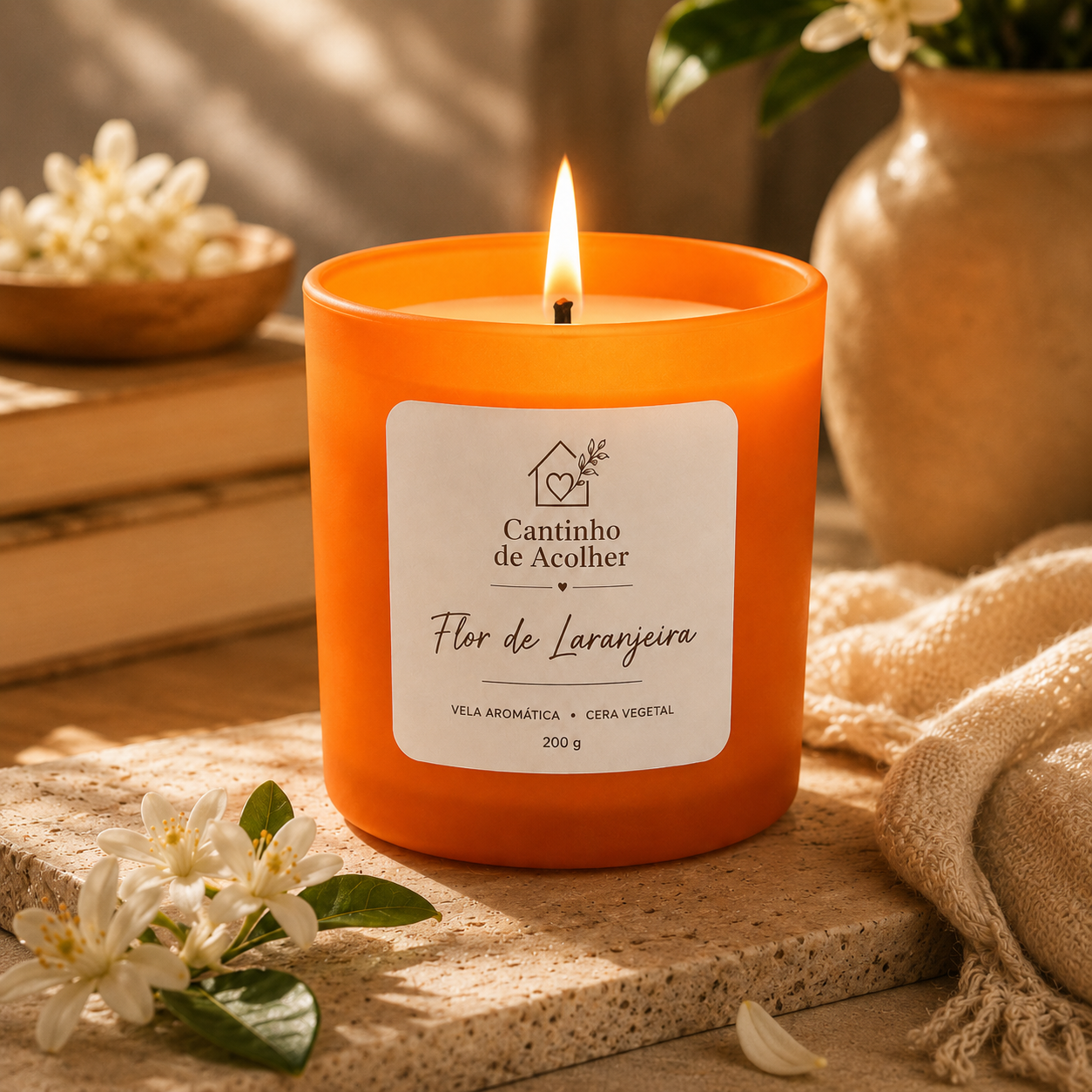 Vela Aromática Flor de Laranjeira 200g Cantinho de Acolher - Criandê