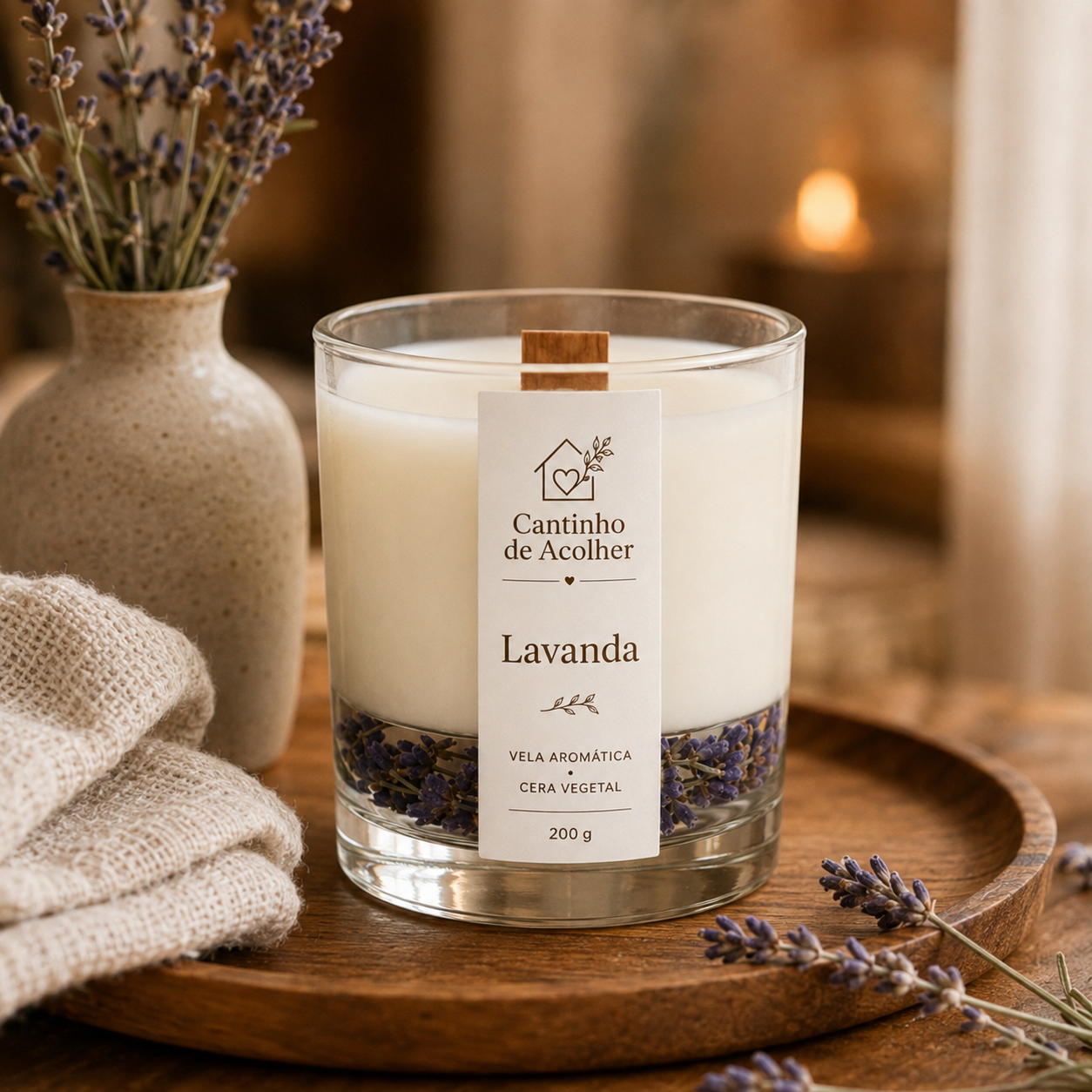 Vela Aromática em Gel Lavanda 200g Cantinho de Acolher - Criandê