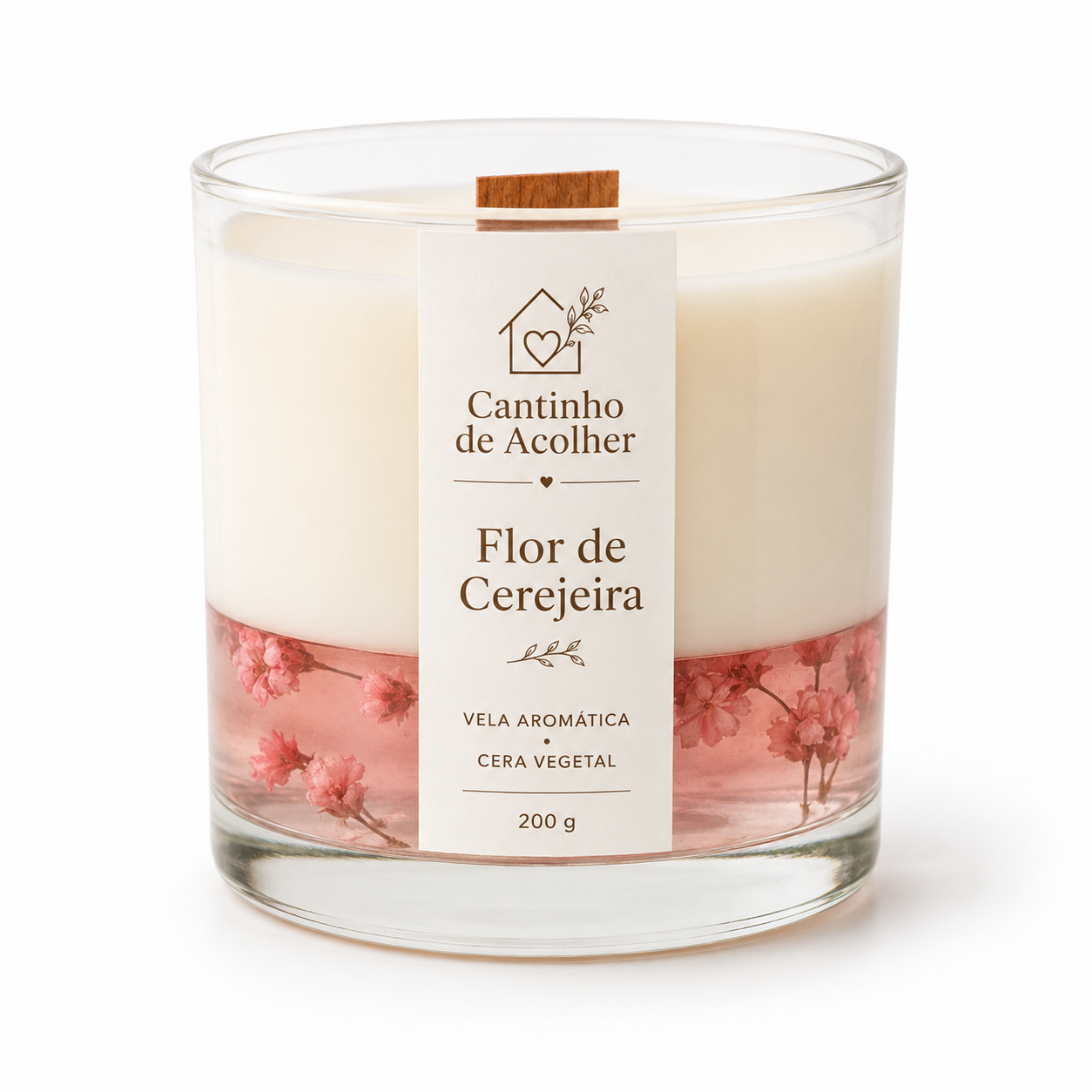 Vela Aromática em Gel Flor de Cerejeira 200g Cantinho de Acolher - Criandê