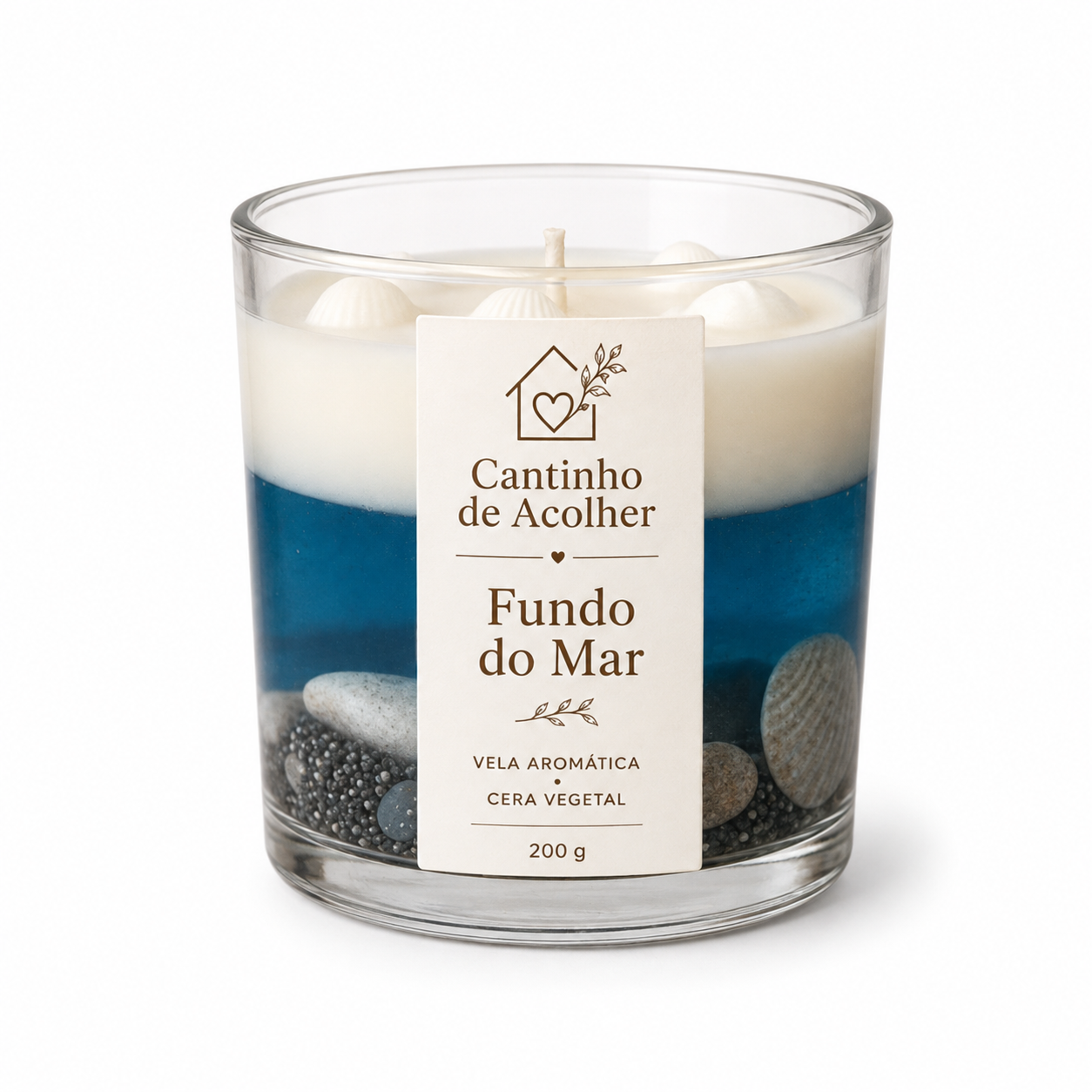 Vela Aromática em Gel Fundo do Mar 200g Cantinho de Acolher - Criandê