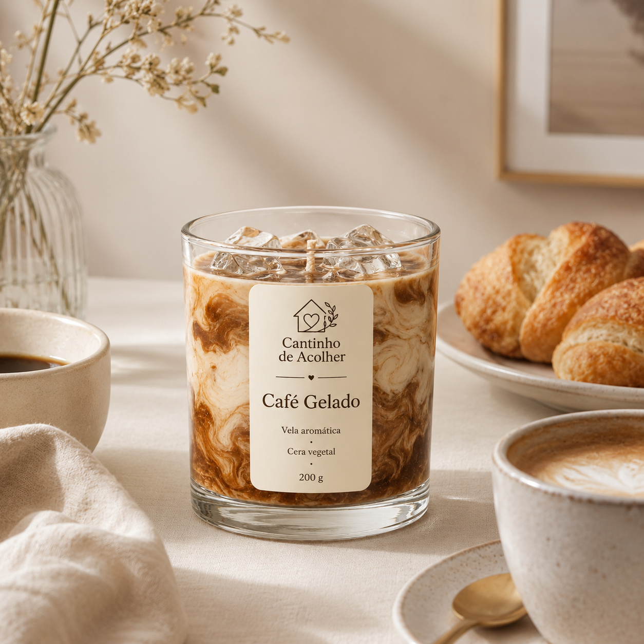 Vela Aromática em Gel Café Gelado 200g Cantinho de Acolher - Criandê