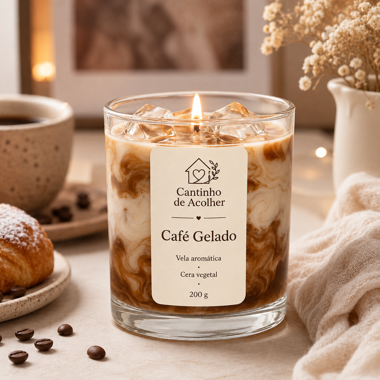 Vela Aromática em Gel Café Gelado 200g Cantinho de Acolher - Criandê