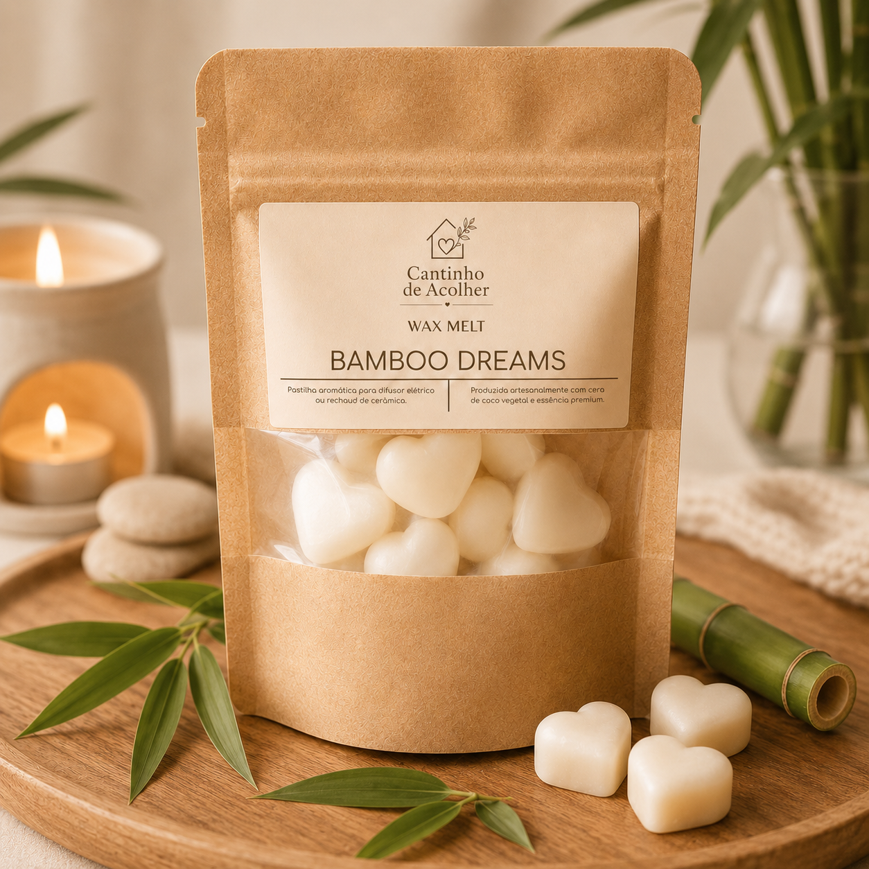 Wax Melts Pastilhas Aromáticas Coração 10 Unidades Cantinho de Acolher - Criandê