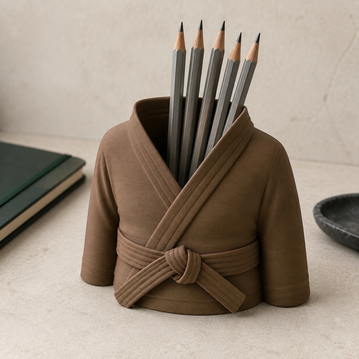 Porta-Canetas Kimono de Karatê Faixa Preta Criandê Wood