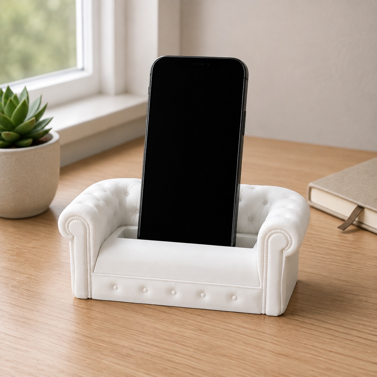 Suporte de Celular Sofá Chesterfield Criandê Branco