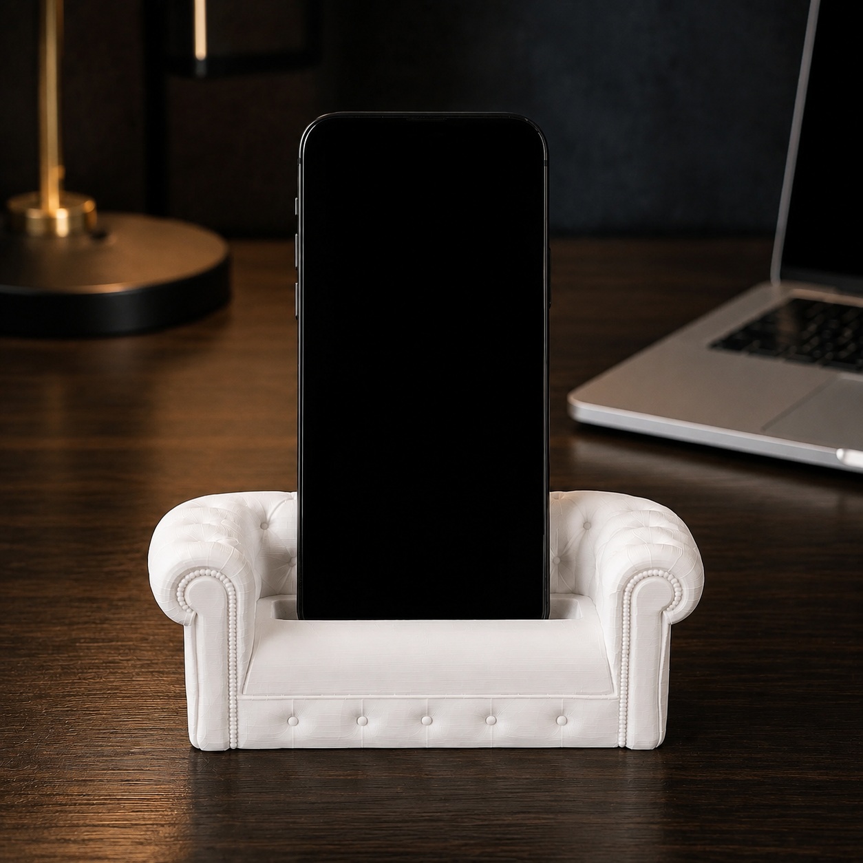 Suporte de Celular Sofá Chesterfield Criandê Branco