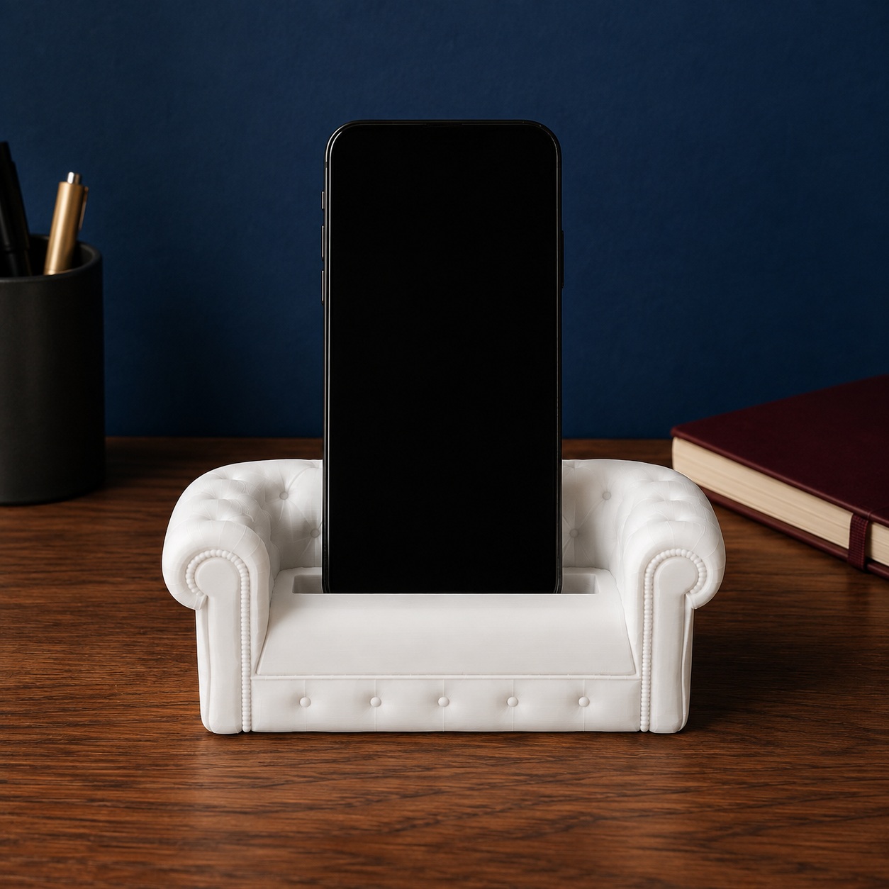 Suporte de Celular Sofá Chesterfield Criandê Branco