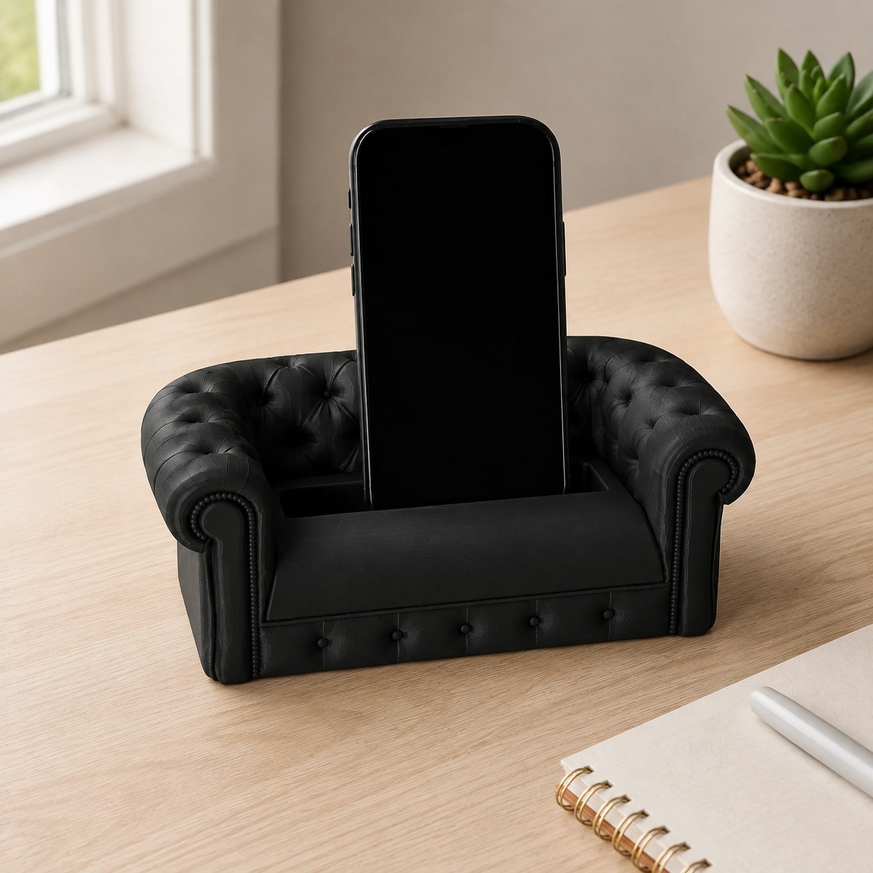 Suporte de Celular Sofá Chesterfield Criandê Preto