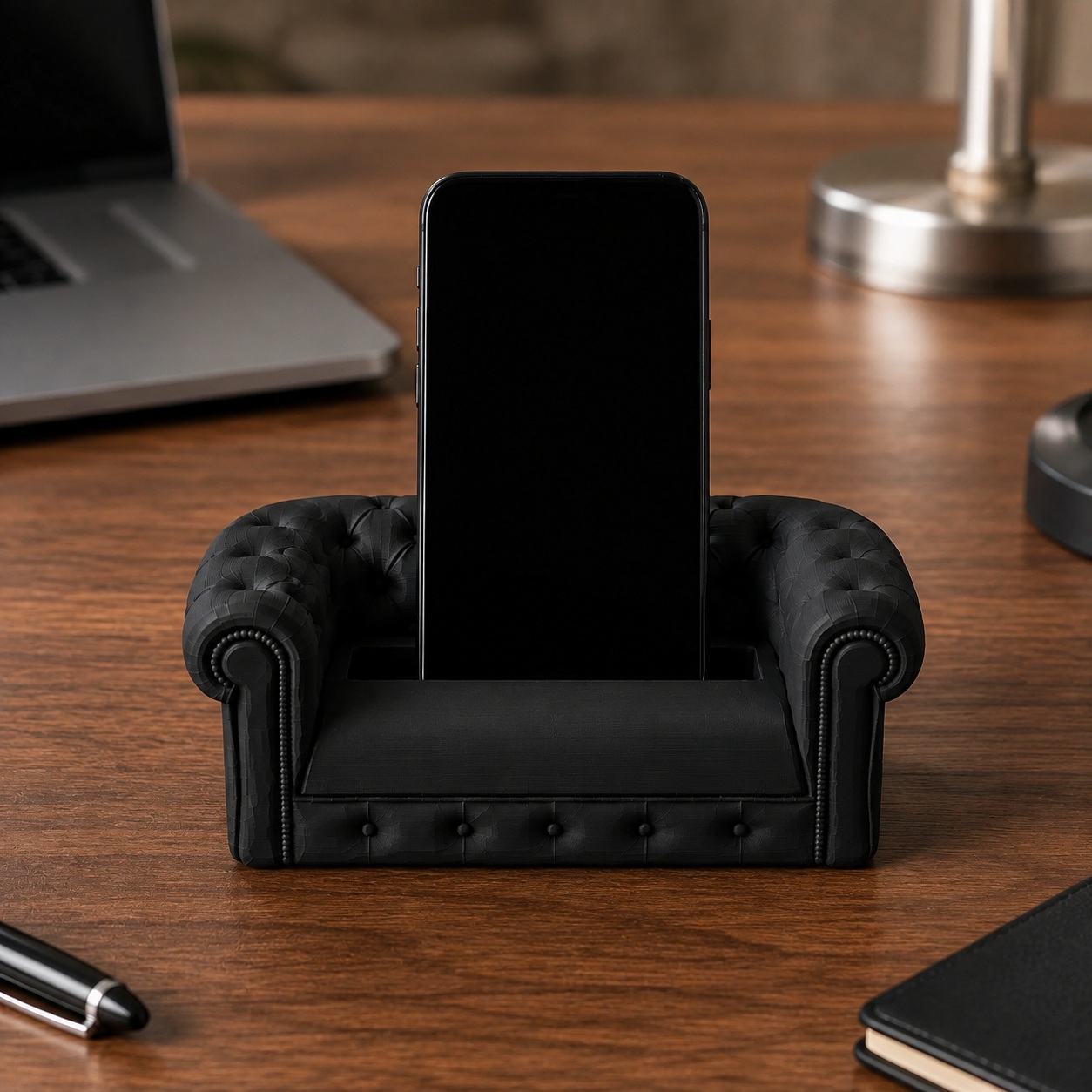 Suporte de Celular Sofá Chesterfield Criandê Preto