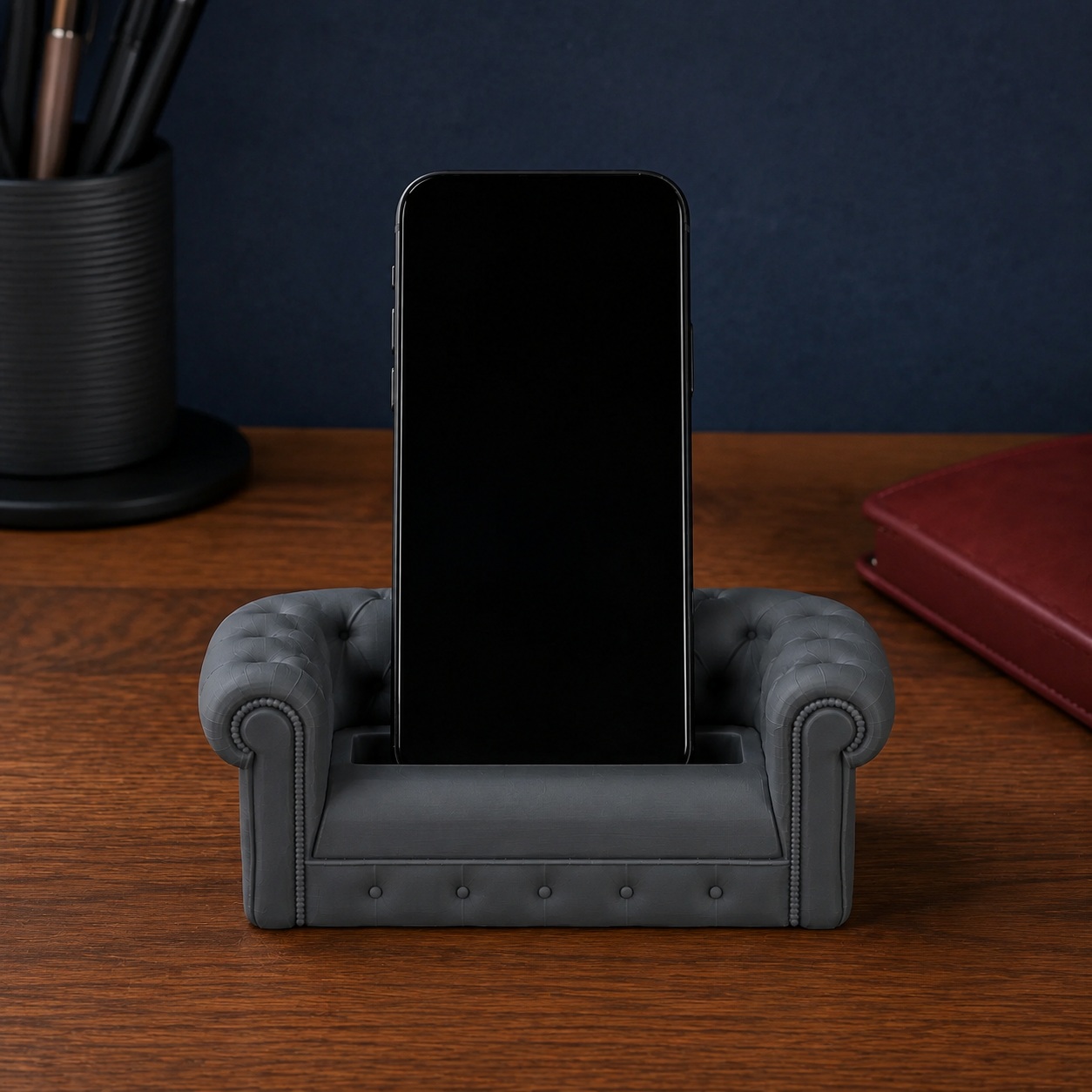Suporte de Celular Sofá Chesterfield Criandê Cinza