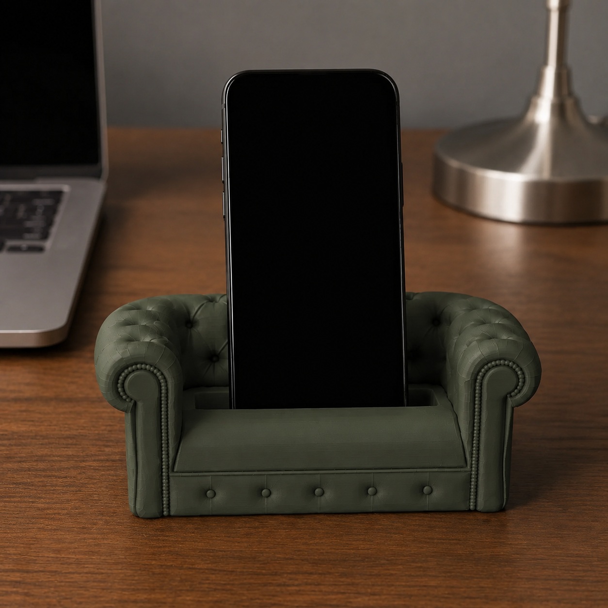 Suporte de Celular Sofá Chesterfield Criandê Verde