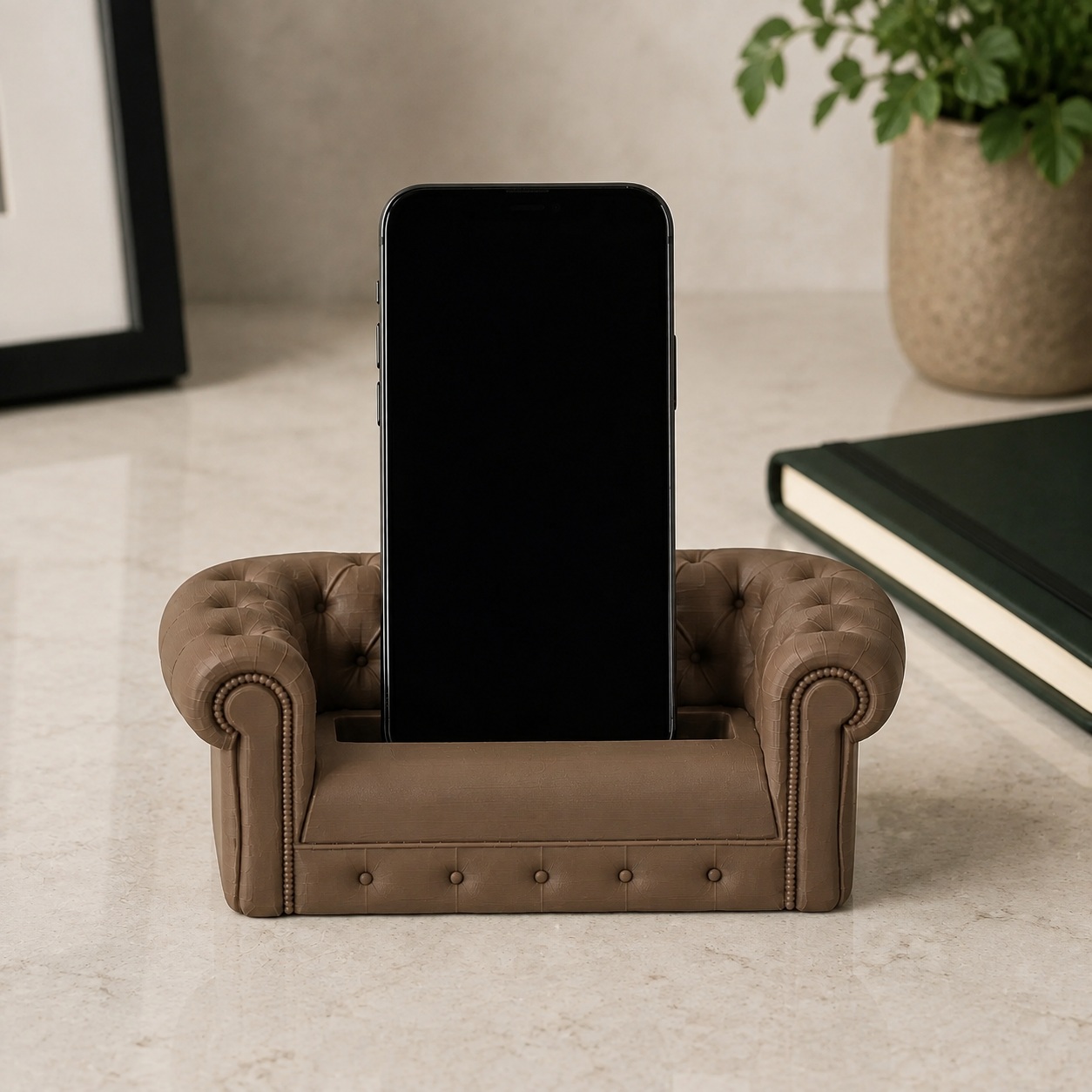 Suporte de Celular Sofá Chesterfield Criandê Wood